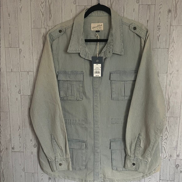 Universal Thread Jackets & Blazers - Universal Thread Women”s Light Blue Pinstripe Barn Jacket